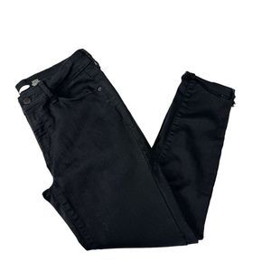 Old Navy Jeans Womens 8 Black Denim Rockstar Super Skinny Roll Cuff